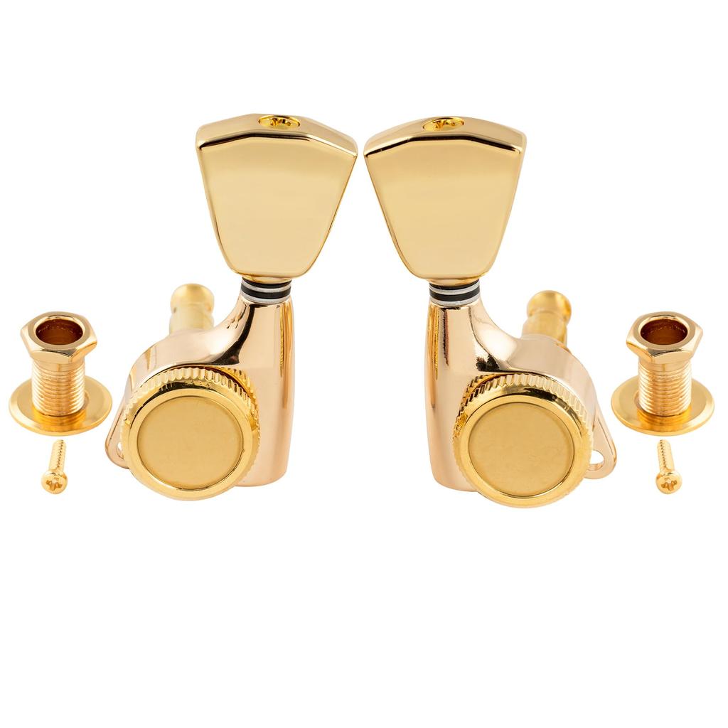 Musiclily Pro L3R3 гитарные колки с замком для электрогитары с золотыми кнопками Keystone/акустической гитары,