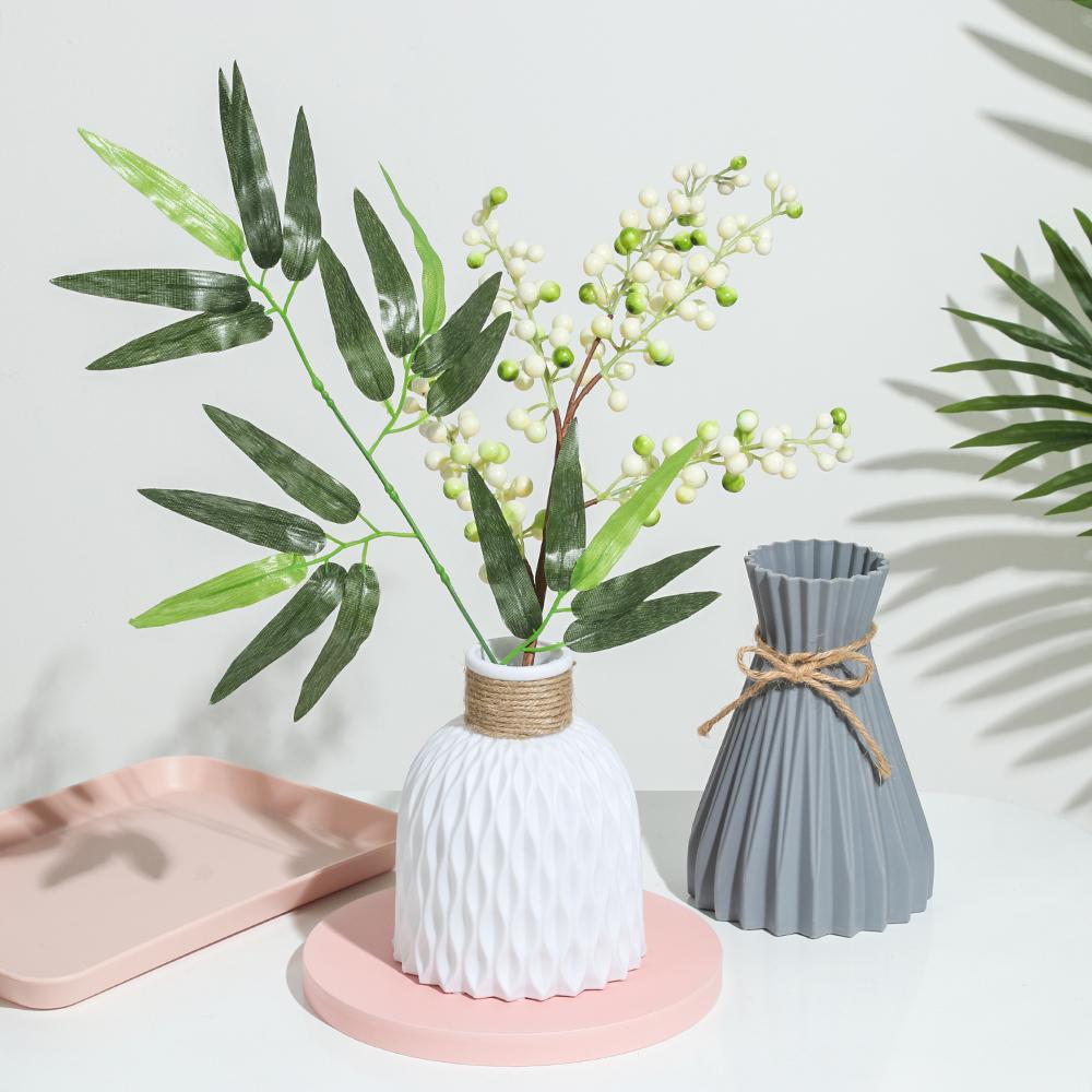 Home Decoration Plastic Vases Simplicity Basket Arrangement Rattan-like Anti-ceramic Flower Vase