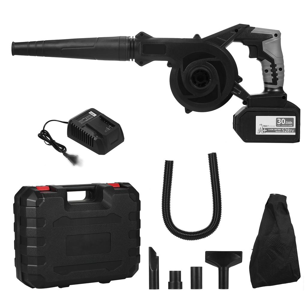 Беспроводная воздуходувка для листьев 21 В, 6,0 А, литиевая подметальная машина 2 в 1 и вакуумный электрический воздуходувка, компьютер