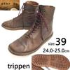 Trippen Полусапожки на шнуровке из натуральной кожи Размер 39 24.0-25.0 Коричневая винтажная кожа(ИСПОЛЬЗОВАЛ)