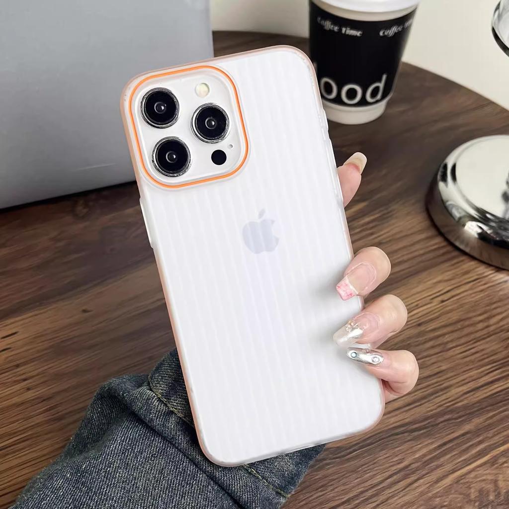 Corrugated Grating Magnetic Case Suitable for IPhone 16 Ice Fog PC Matte Phone Case Apple 15 Anti Slip Strip 14 Transparent