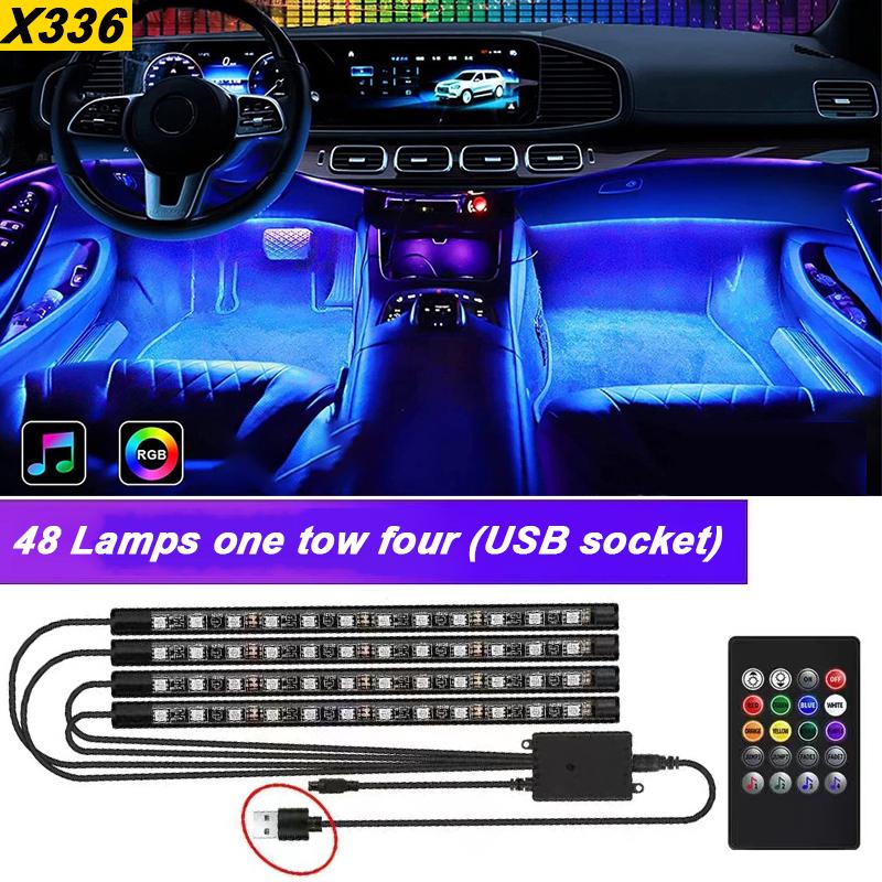 LED Matrix Pixel Panel Bluetooth APP USB 5V RGB Pattern Graffiti Scroll Text Animation Car Logo 4 PCS LED Light Bar Car Interior