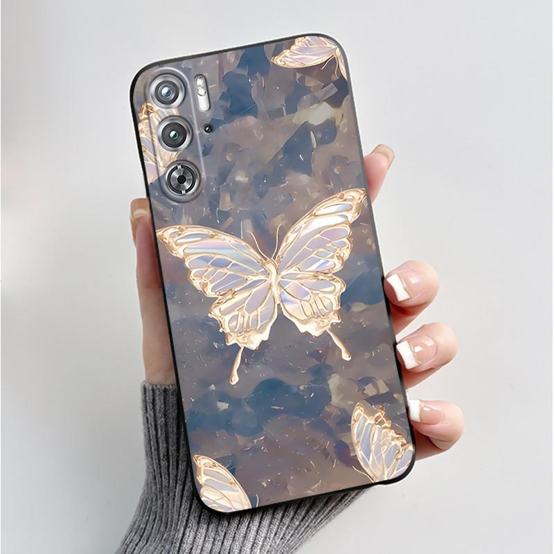 Чехол для ZTE nubia Red Magic 9 Magic9 9S Pro Plus 5G, модный, с бабочками и цветами, тонкий, черный, мягкий ТПУ, матовая задняя панель, защитная крышка