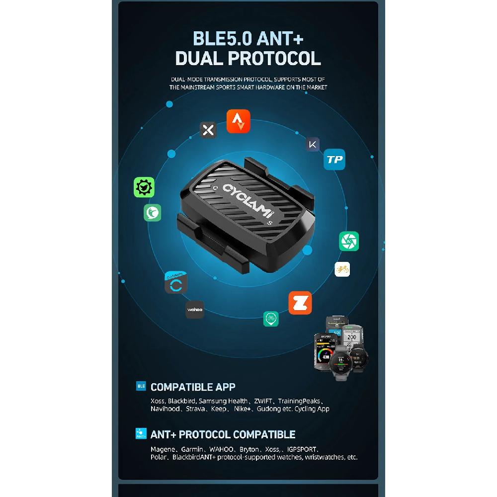 CYCLAMI Датчик каденса Скорость C1 ANT Bluetooth 5.0 Спидометр GPS Велокомпьютер Для GARMIN iGPSPORT BSC100s Bryton G2 plus G+
