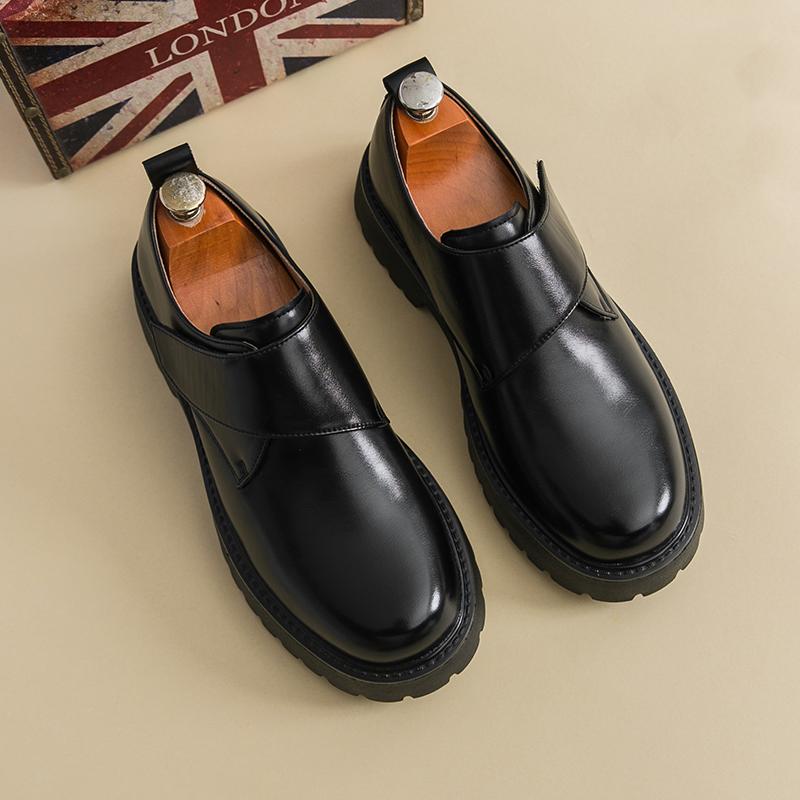 Роскошный бренд Мужская повседневная обувь Высококачественная кожа Мужская обувь Британская платформа Толстая подошва Платье Оксфорды Модная рабочая обувь
