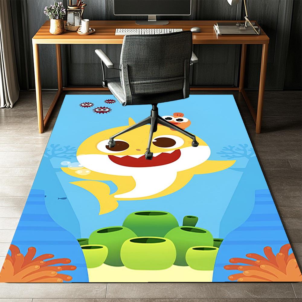 Shark Printed Carpet Rug for Office Chair Living Room Bedroom Kitchen Room Decor Gifts