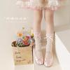 Носки для девочек, весенние и летние кружевные носки в стиле Лолиты, корейская версия, трехслойные кружевные носки с бантом для девочек, ворсистые носки принцессы