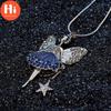 Привет мода мультфильм девушка крыло стиль кулон блестящее ожерелье