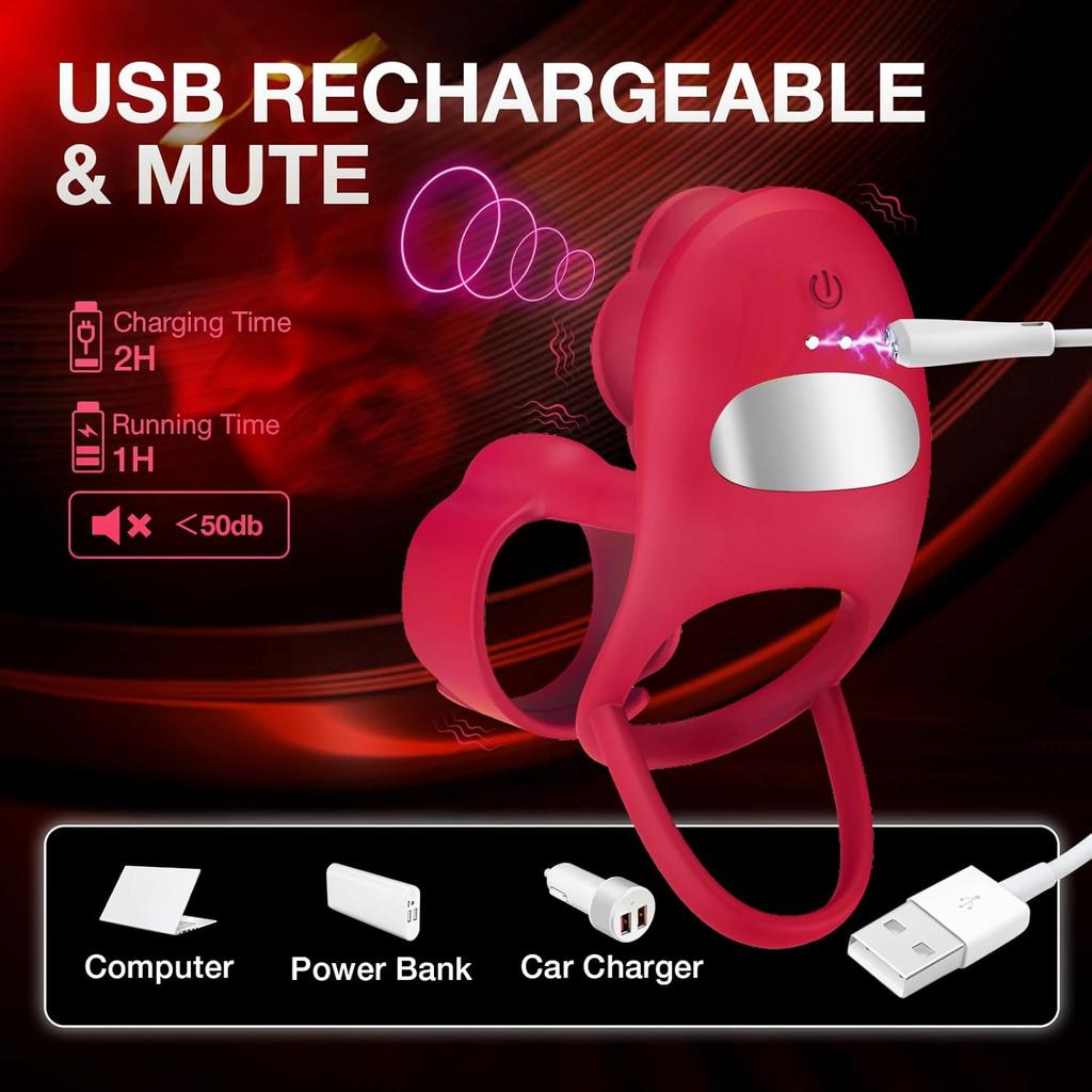 Вибрирующее кольцо для пениса, секс-игрушки для пар, мягкое силиконовое кольцо для пениса с розовым клиторальным вибратором, секс-игрушки для пар, 10 вибрирующих секс-игрушек для взрослых с розовым цветком