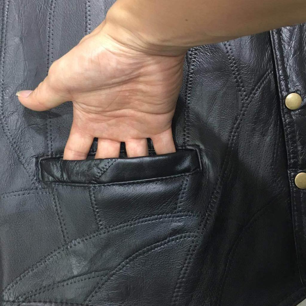 Новый жилет в стиле панк из натуральной овечьей кожи, байкерский жилет для скрытой носки, мотоциклетные куртки, мужской повседневный жилет, рубашка без рукавов