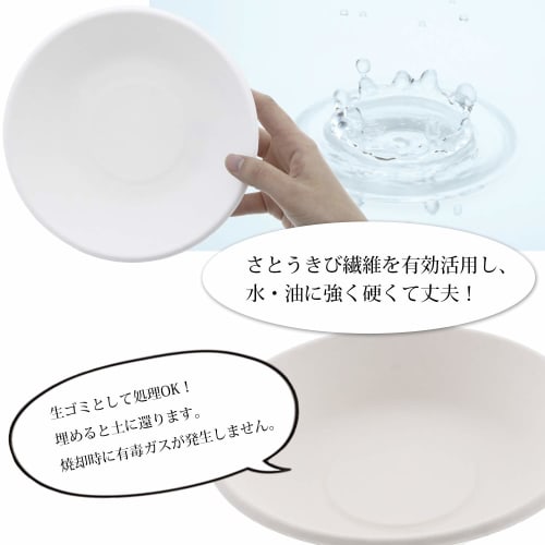 Three Cube Disposable Plates, Eco Series, White, 18cm, Pack of 50, KR-12