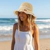 Cherry Embroidered Straw Fisherman Hat Lace Woven Bucket Hat Retro Women Sun Hat  Ladies