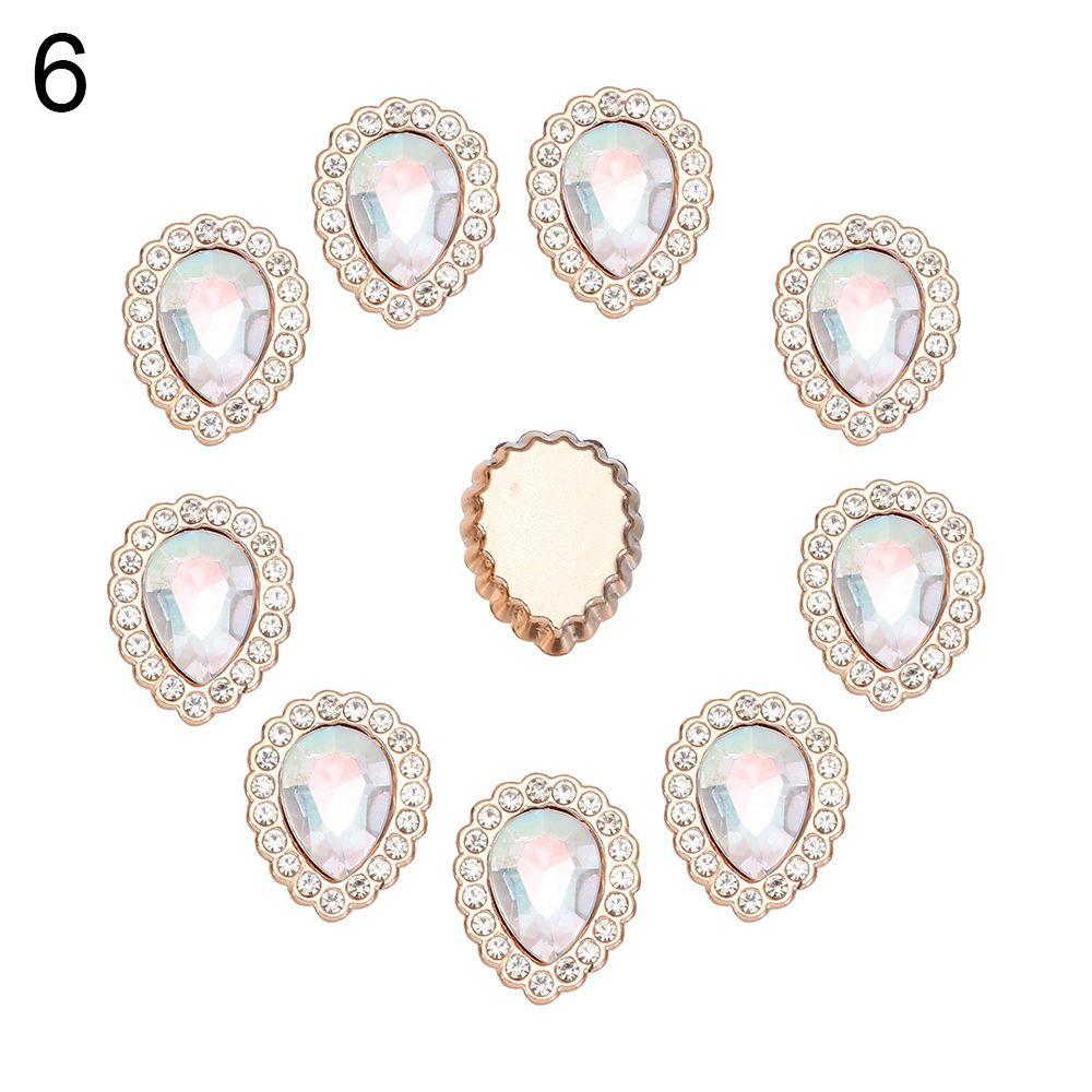 10PCS Pearl Flower Rhinestone Buttons Sparkling Crystal Headwear Accessories Hairpins Decoration Clothes Sewing Tools