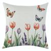 New Butterfly Flower Linen Printed Pillowcase for Holiday Decoration, Car Sofa Cushion