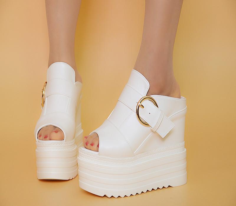 Модные женские шлепанцы на супервысоком каблуке 13 см, Европа и Америка, клубные шлепанцы на танкетке, шлепанцы на толстой подошве, сандалии и шлепанцы