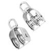 2PCS Double Pulley Block M32 Roller Wheel Stainless Steel 360 Degree Rotation Pulley for Cable Lifting