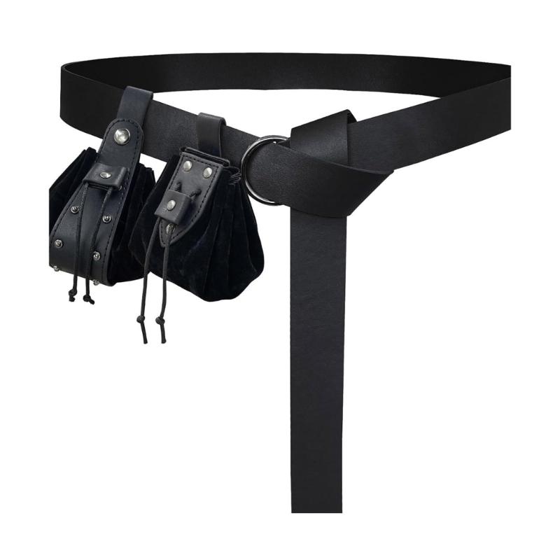 3 Pcs Medieval Belt Waist Bag Medieval Cosplay Set Belt Bag Dices Bag Halloween Renaissance Accessories for Women Man