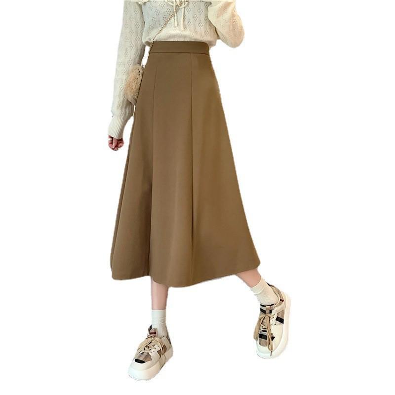 Женская корейская шерстяная юбка А-силуэта с высокой талией, тренд сезона осень/зима 2025 года