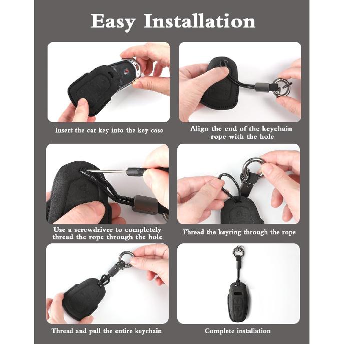 for Porsche Key Fob Cover with Keychain Fit for Panamera, Cayenne, Macan,Taycan,918 Smart Keys Case Protector suede (Black, Style A)