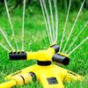 Automatic Lawn Sprinkler 3-Arm Adjustable Garden Sprinkler 360-Degree Rotating Water Sprinkler Garden Hose Attachment