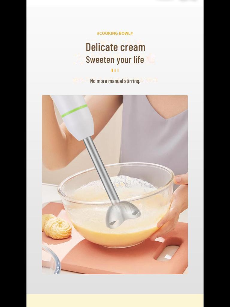 Household Handheld Multifunctional Cooking Stick for Baby Food, Egg, and Meat Mixing