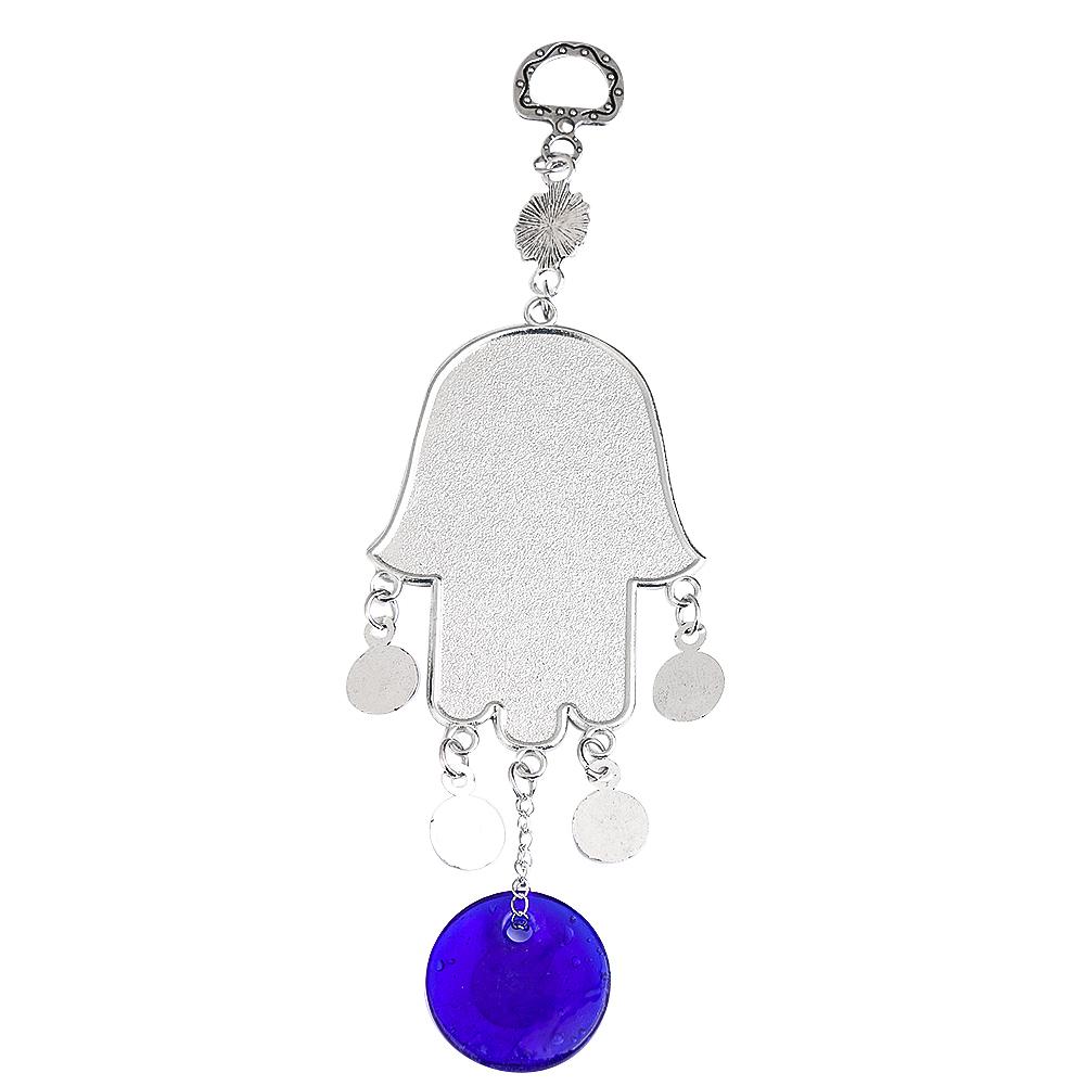 Blue Evil Eye Wall Hanging Hamsa Fatima Wind Chimes Lucky Amulet Blessing Protection Meditation Yoga Healing Pendant Home Decor