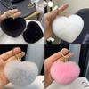 Fluffy Pompom Keychain Heart Plush Hair Ball Keychain Bags Pompom Car Women Lovely Chain Pendan M4A7