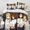 K-ON Мультфильм Милые Лолита Каваи Девушки Комплект Постельного Белья С Наволочкой Пододеяльник Мягкий Размер Queen King Постельное Белье Дом