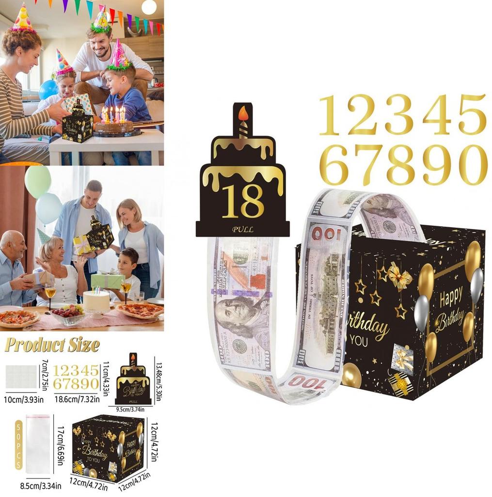 Black Gold Birthday Party Atmosphere Setup With Surprise Gift Box For Events