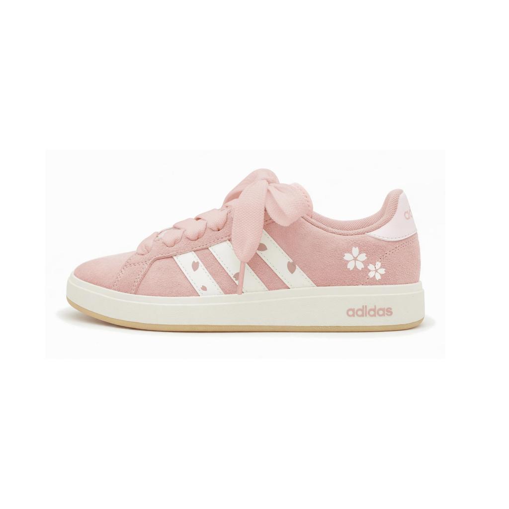 adidas Кеды Grand Court Base 00-х Розовые, Дофаминовый стиль, Кампус, Для девушки, Низкие, Повседневные, Для скейтборда, Унисекс, Пыльно-розовые JR7110(Команда1334-)