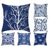 Navy Blue Abstract Pillowcase Home Decor Pillowcase Sofa Cushion Cover