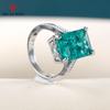 Big Rectangular Stone Women Rings Bright Green Color Noble Lady Finger Ring For Party High Quality Fashion Accessories