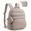 BAGSMART Mini Backpacks for Women, Puffy Checkered Quilted with Pouch
