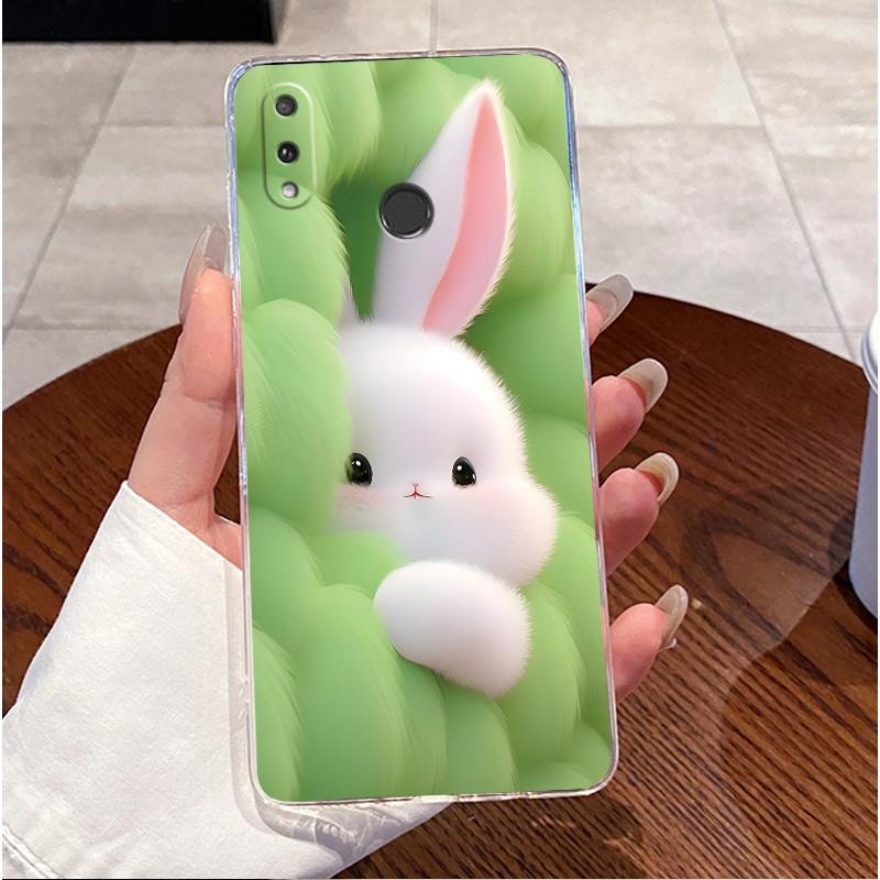 Для Huawei Y7 Prime 2019 Чехол DUB-LX1 DUB-LX3 Милый Кролик с Сердечками Прозрачный Мягкий Силиконовый Задний Чехол Huawei Y7 Pro 2019 DUB-LX2 Funda