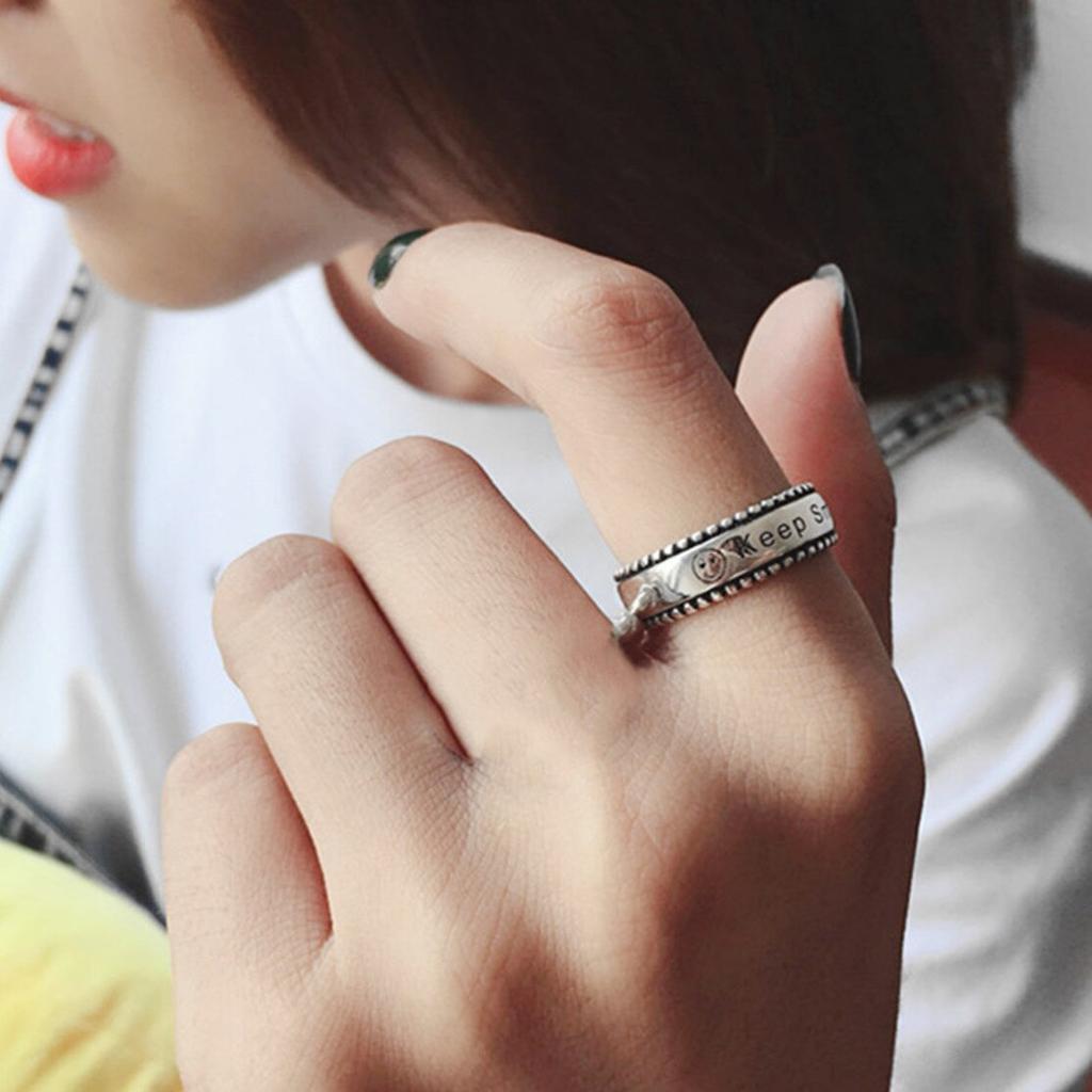 Fairy Keep Smiley Good Mood Wedding Bands Christmas Gift Rings For Women Accessories Western Korean Jewelry Moda Mujer