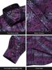 Men's Silk Shirt Button Down Dress Shirts Paisley Long Sleeve Shirts Formal Work Casual
