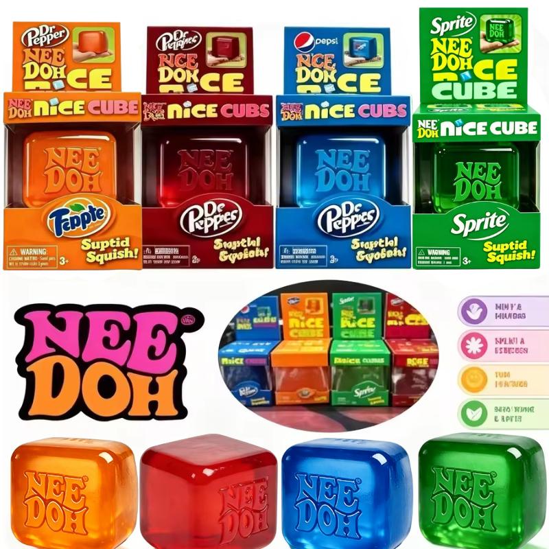 Schylling Nee Doh Nice Cube Цвет Содовой Мягкая Сжимаемая Игрушка-Антистресс Цветовая Слепая Коробка Подарок