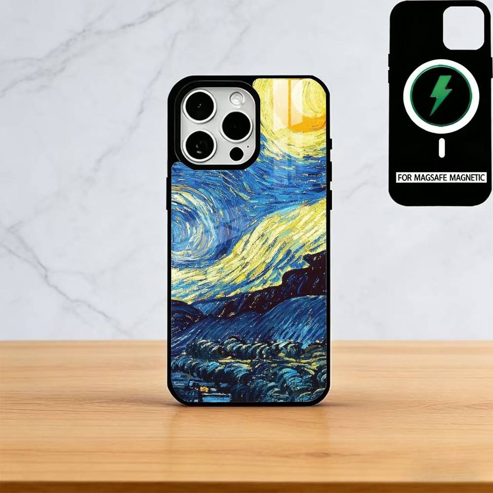 Чехол для телефона Van Gogh Starry Sunflowers Для iPhone17,16,15,14,13,12,11 Plus,Pro Магнитный Для Magsafe Беспроводной Зарядки