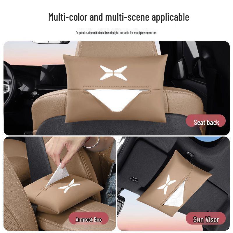 XPeng Car Armrest Tissue Box - Elegant Hanging In-Car Paper Dispenser