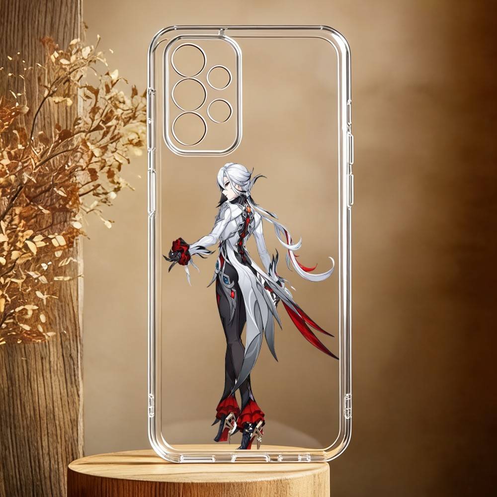 Чехол для телефона Arlecchino Genshin Impact для Samsung Galaxy A71, A70, A52, A51, A40, A30 Прозрачный чехол