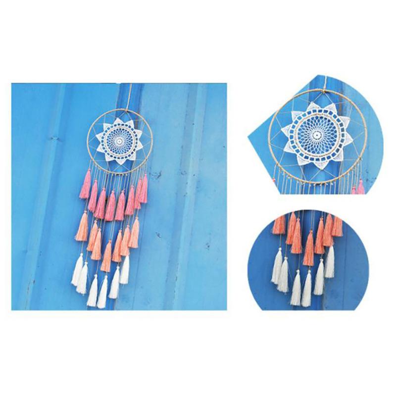 Boho Tassel Dream Catchers Handmade Wall Hanging Cotton Thread Ornament Craft For Home Bedroom Decor