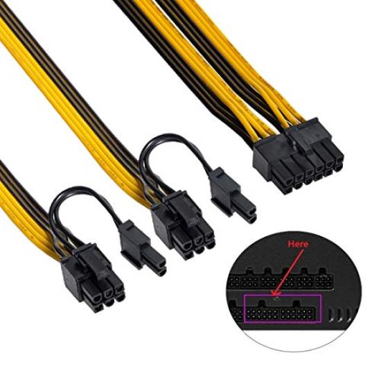 Cablecc 12-контактный разветвитель на ATX двойной 8-контактный и 6-контактный кабель модульного блока питания для видеокарты GPU 3080 3090 AX850 AX750 AX650