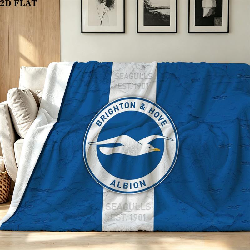 Brighton & Hove Albion Print Flannel Blanket High Quality Warm Comfortable Cover for All Seasons Perfect for Gifts Home Decor