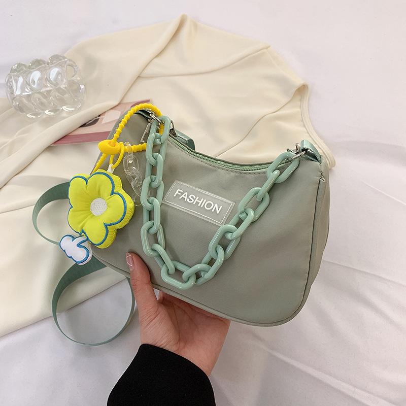 2025 новая нейлоновая сумка на плечо с цепочкой, сумка подмышку, модная повседневная маленькая квадратная сумка