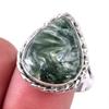 Натуральный драгоценный камень серафинит 925 пробы, ювелирное кольцо из стерлингового серебра, размер 10 O6B07