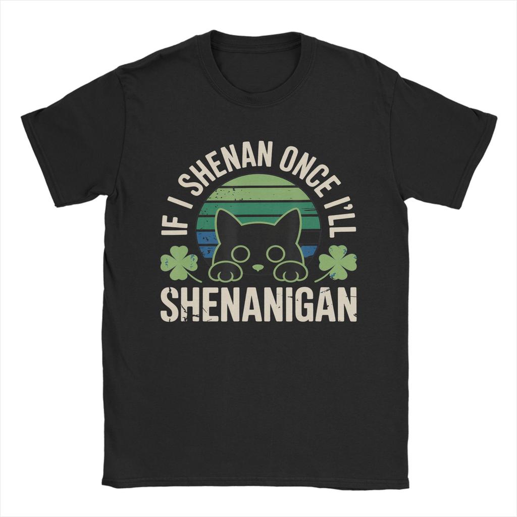Unisexs TShirt If I Shenan Once Ill Shenanigan Raccoon St Patricks Day Vintage Pure Cotton Tee Shirt Short Sleeve T Shirts Gift