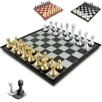 Высококачественный игровой средневековый набор с шахматной доской, 32 шахматные фигуры с шахматной доской, золотой, серебряный шахматный набор WPC