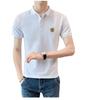 Летняя мужская рубашка поло с вышитыми лацканами, дышащая футболка с короткими рукавами