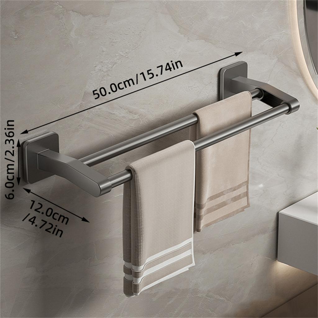 Wall Mounted Towel Rack Bathroom Storage Rack No Drilling Bathroom Horizontal Bar Towel Rack Kitchen Bathroom Accessories