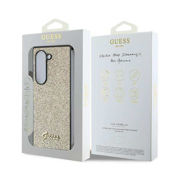 Etui do Samsung Galaxy Z Fold6 Guess Glitter Script Złote